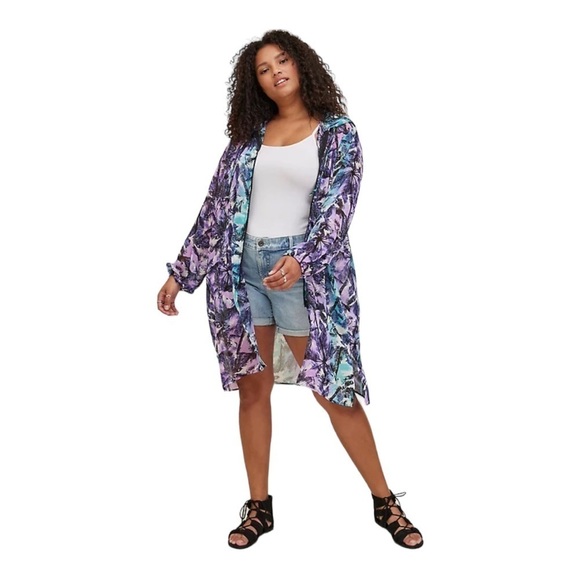 TORRID CHIFFON MIDI SHEER JACKET- SIZE 1 - Picture 1 of 5